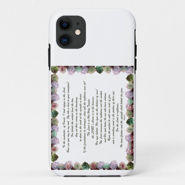 Coques Case-Mate iPhone Scripture, Psaume 11, Colorful Roses (Dos)