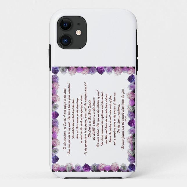 Coques Case-Mate iPhone Scripture, Psaume 11, Purple Roses (Dos)