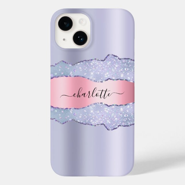 Coques Case-Mate iPhone Scrire violet rose rose agneau nom (Verso)