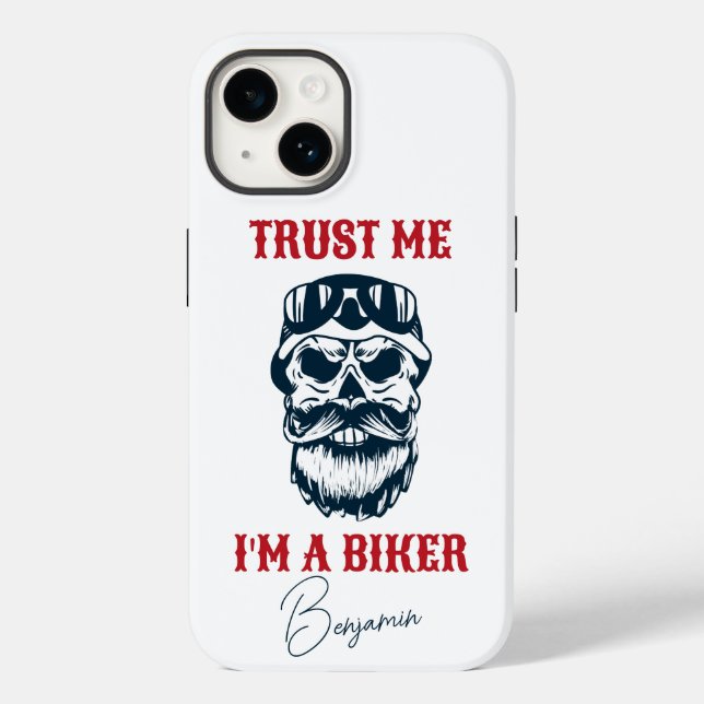 Coques Case-Mate iPhone Scull de barbe | Motorcycle | Faites-moi confiance (Verso)