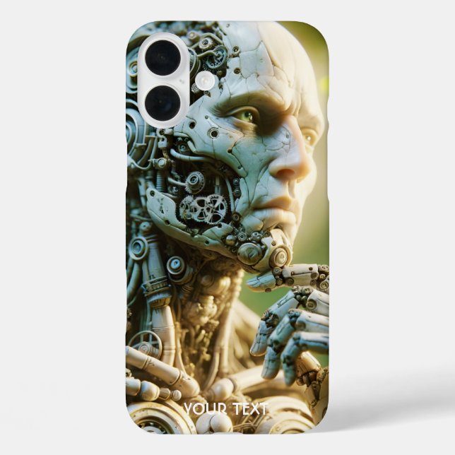 Coques Case-Mate iPhone Sculpture de visage de robot mignon de fantaisie (Verso)