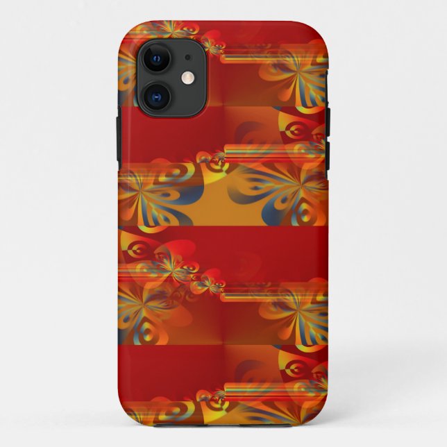 Coques Case-Mate iPhone Seamless Graphic Design - rouge orange I (Dos)
