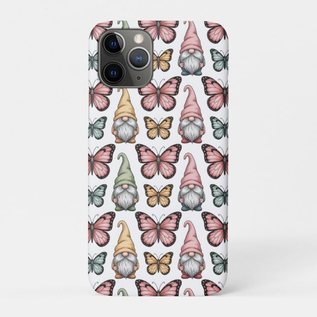 Coques Case-Mate iPhone Seamless Pattern with Gnomes and Butterflies (Dos)