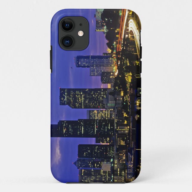 Coques Case-Mate iPhone Seattle, Washington Skyline la nuit (Dos)