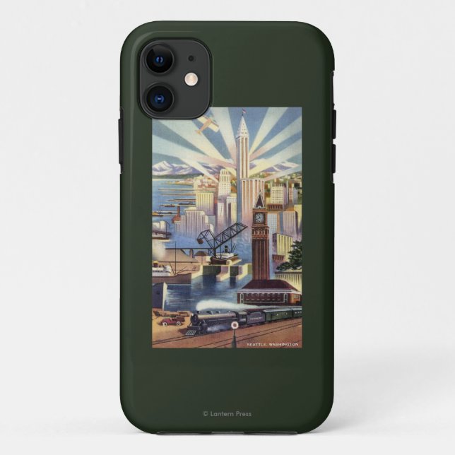 Coques Case-Mate iPhone Seattle, Washington - vue du centre ville (Dos)