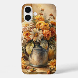 Coque Pour iPhone 16 Plus Seau avec Floral d'automne