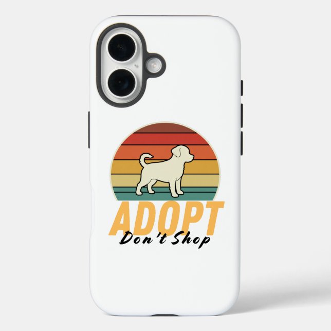 Coques Case-Mate iPhone Secourir l’amour du chien - Adopter Ne pas acheter (Verso)