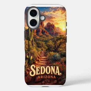Coque Pour iPhone 16 Sedona Arizona Coucher de Soleil Roche Rouge Déser