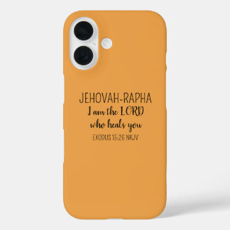Coque Pour iPhone 16 Seigneur Qui Guérit Orange Simple Chrétien