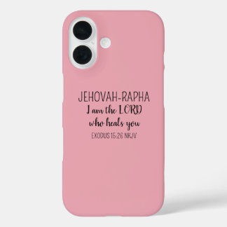 Coque Pour iPhone 16 Seigneur Qui Guérit Rose Simple Chrétien
