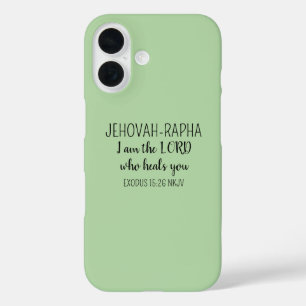 Coque Pour iPhone 16 Seigneur Qui Guérit Simple Vert Clair Chrétien