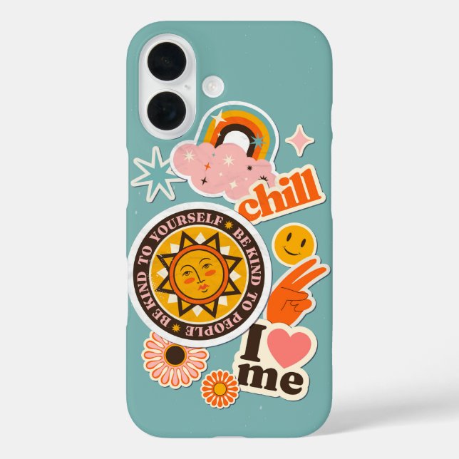 Coques Case-Mate iPhone Self Love & Chill - Sticker Retro Super (Verso)