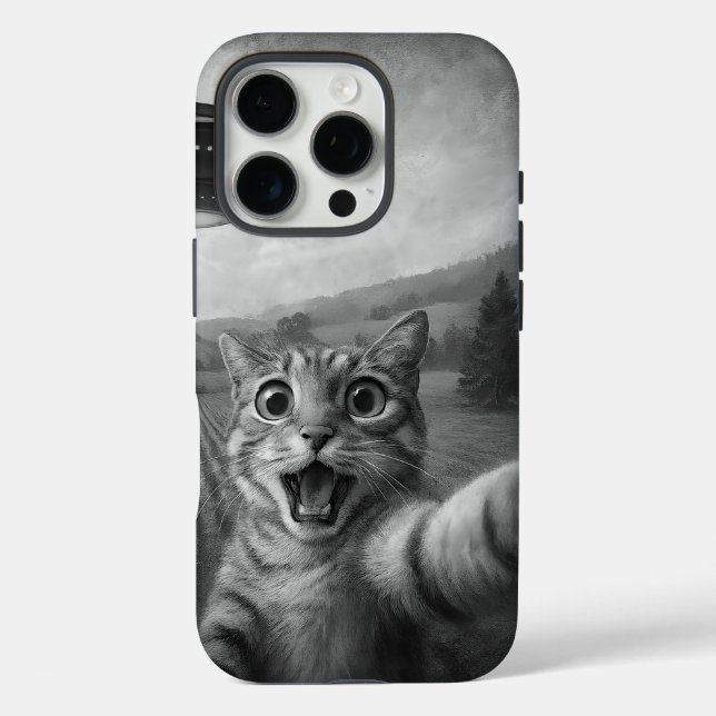 Coques Case-Mate iPhone Selfie De Chat Avec Alien UFO Drôle Cadeaux De Cha (Verso)