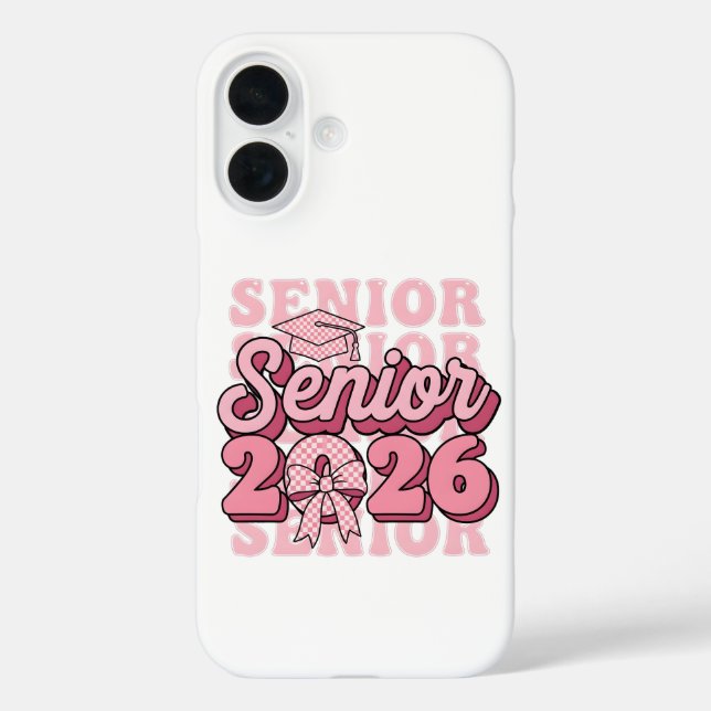 Coques Case-Mate iPhone Senior 2026 Promotion 2026 Coquette Rose Ruban Dip (Verso)
