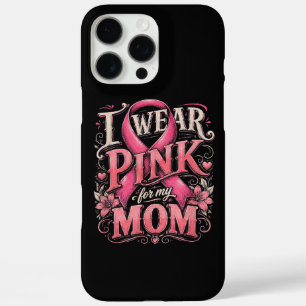 Coque iPhone 16 Pro Max Sensibilisation au cancer du sein Je porte du rose