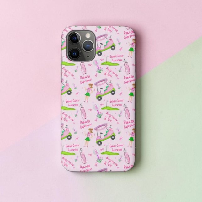 Coques Case-Mate iPhone Sensibilisation au cancer du sein Swing Pink Golfe (Créateur téléchargé)