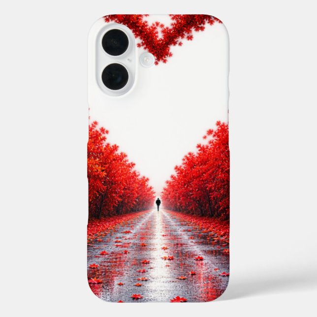 Coques Case-Mate iPhone Sentier forestier en forme de cœur rouge – Concept (Verso)