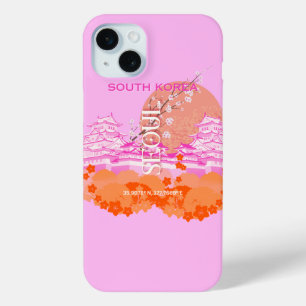Coque Case-Mate iPhone Séoul Corée du Sud Voyage Art, rose