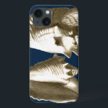 Coque Case-Mate iPhone Sepia Conch Seashells<br><div class="desc">You can hear the ocean from these Conch seashell loud and clear! If you are stressed out,  picture yourself on the warm sandy beach. These Conch seashell are a great piece of art with a navy background to make the image stand out to be sharper.</div>