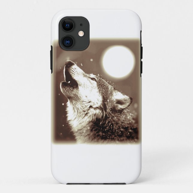 Coques Case-Mate iPhone Sepia Wolf & Moon (Dos)