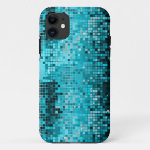 Coques Pour iPhone Séquence Turquoise Métallique Regardez Les Miroirs