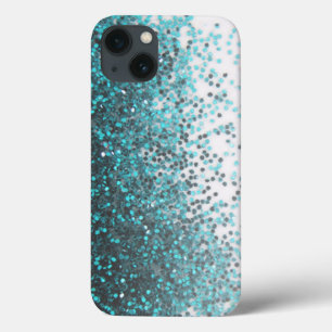 Coque Case-Mate iPhone Séquences de Parties scintillant Turquoise argent 