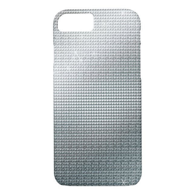 Coques Case-Mate iPhone Séquin argenté métallique brillant (Dos)