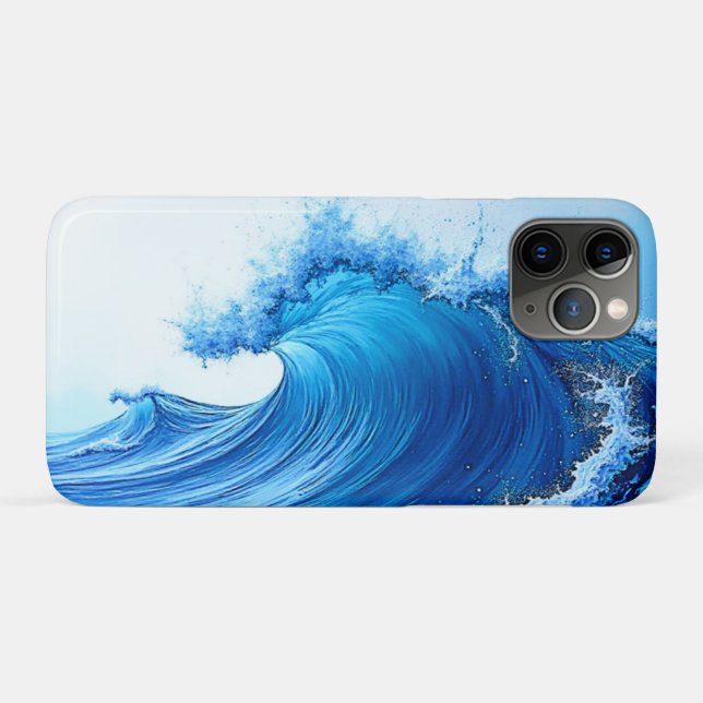 Coques Case-Mate iPhone Serene Blue Wave Splashes (Dos (Horizontal))