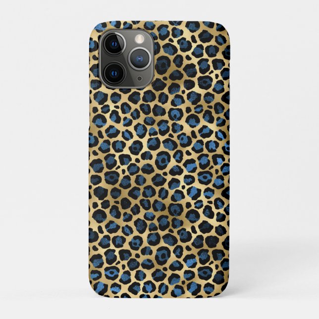 Coques Case-Mate iPhone Série Léopard Bleu et Or Design 4 (Dos)