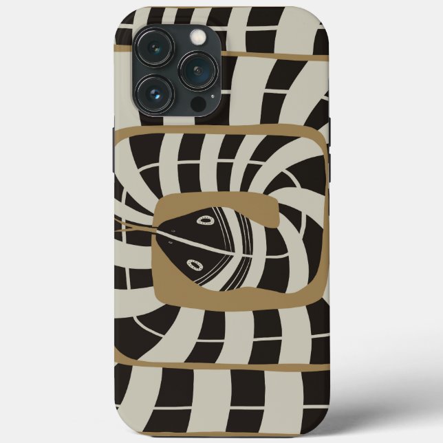 Coques Case-Mate iPhone Serpent Abstrait rayé amusant dans les tons neutre (Verso)
