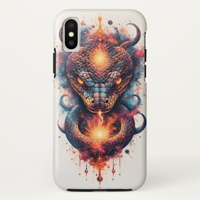 Coques Case-Mate iPhone Serpent Cosmique Vivant Avec Espace Évasif (Dos)