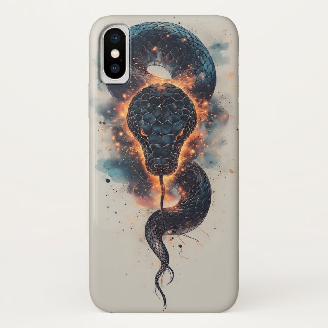 Coques Case-Mate iPhone Serpent Cosmique Vivant Avec Espace Évasif (Dos)