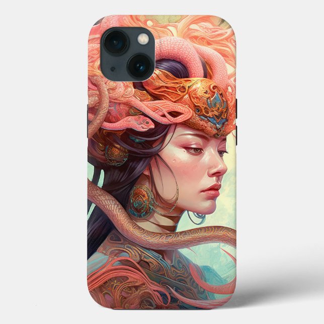Coques Case-Mate iPhone Serpent Hair Lady Imaginaire Art (Verso)