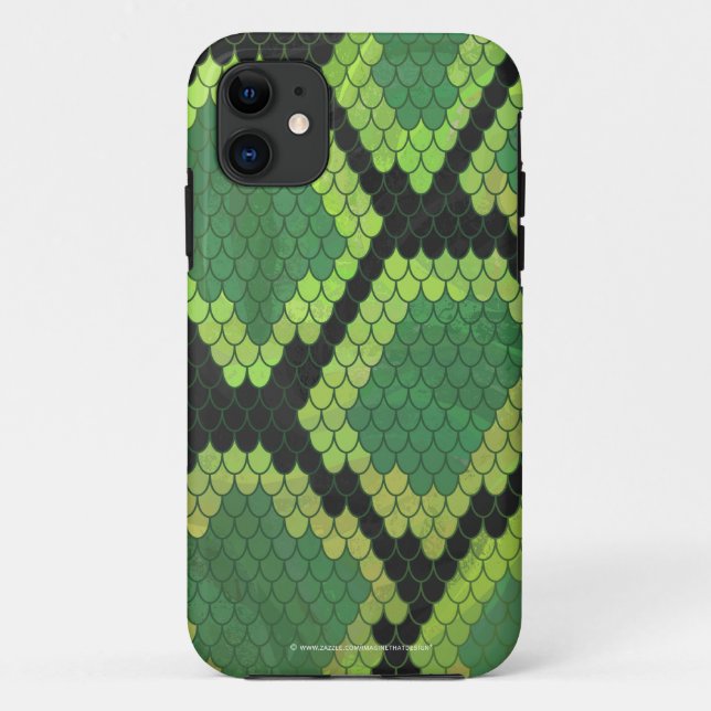 Coques Case-Mate iPhone Serpent noir et vert (Dos)