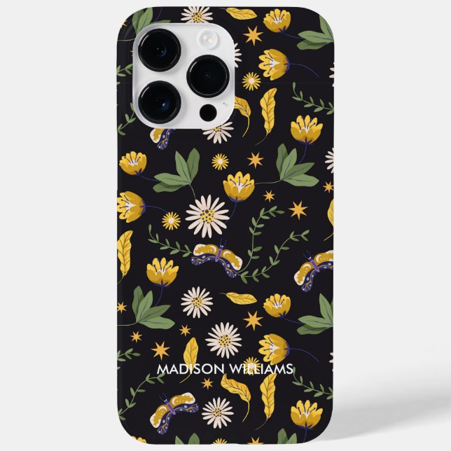 Coques Case-Mate iPhone Serpent violet blanc et botanique - Personnalisé (Verso)