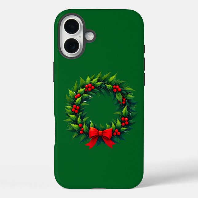 Coques Case-Mate iPhone Serre de Noël avec Coque-Mate rouge Bow iPhone Cas (Verso)