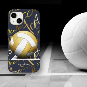 Coque Case-Mate iPhone servez de l'or volleyball avec motif texte