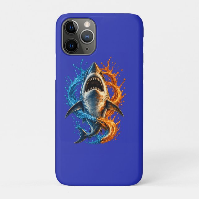 Coques Case-Mate iPhone Serviette de plage Requin Féroce – Océan Bleu & Or (Dos)