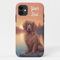 Setter irlandais par lac