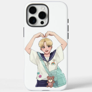 Coque iPhone 16 Pro Max Seungkwan SEVENTEEN Style Anime Pose de cœur Fan A