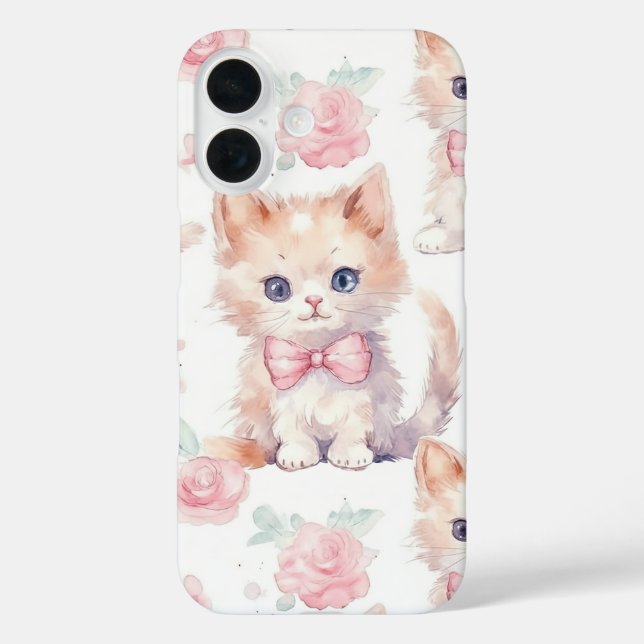 Coques Case-Mate iPhone Shabby Chic Chic Kitten Romantique Floral (Verso)