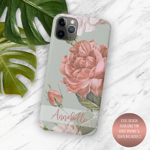 Case-Mate iPhone Case Shabby Chic Peach Blush Rose Roses Motif Floral