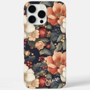 Coque iPhone 16 Pro Max Shabby Vintage Personnalisé Chic Pastel Peony Rose