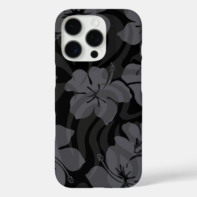 Coques Case-Mate iPhone Shack de sucre Hibiscus hawaïens Noir (Verso)