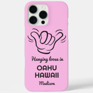 Coque iPhone 16 Pro Max Shaka de nom, emplacement et couleur personnalisés