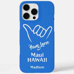 Coque iPhone 16 Pro Max Shaka de nom, emplacement et couleur personnalisés