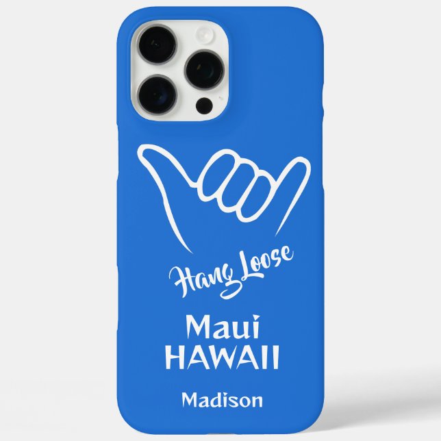 Coques Case-Mate iPhone Shaka de nom, emplacement et couleur personnalisés (Verso)