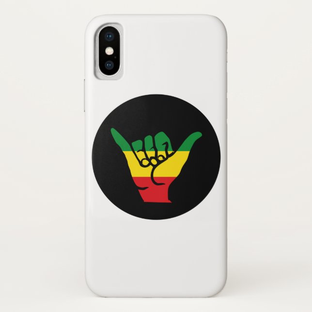 Coques Case-Mate iPhone Shaka Mains Aux Couleurs Reggae (Dos)