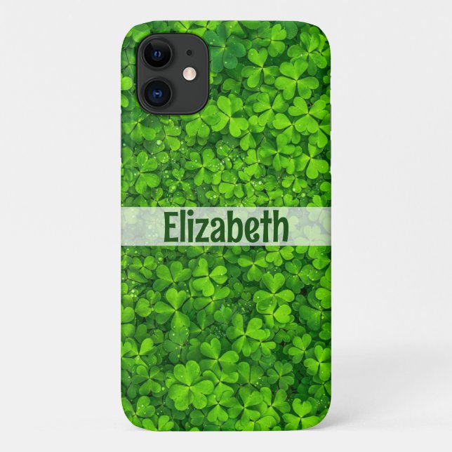 Coques Case-Mate iPhone Shamrock Ajouter un nom personnalisé (Dos)