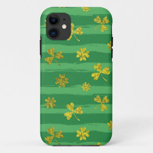 Coque iPhone 11 shamrock d'or st patrick